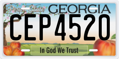GA license plate CEP4520