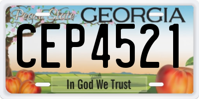 GA license plate CEP4521