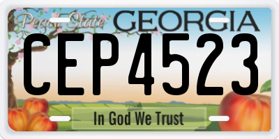 GA license plate CEP4523