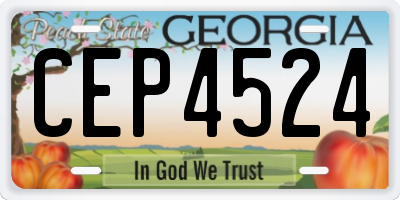 GA license plate CEP4524