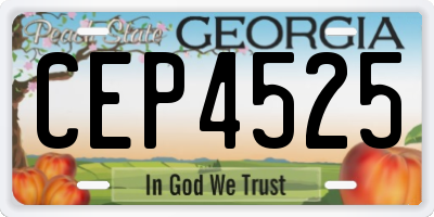 GA license plate CEP4525