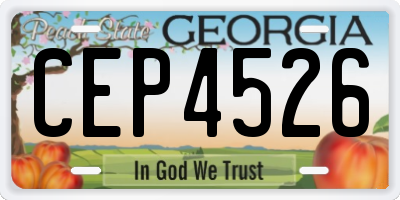 GA license plate CEP4526