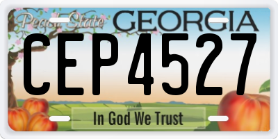GA license plate CEP4527