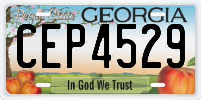 GA license plate CEP4529