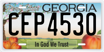 GA license plate CEP4530