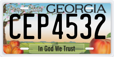 GA license plate CEP4532