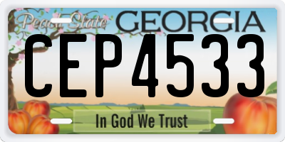 GA license plate CEP4533