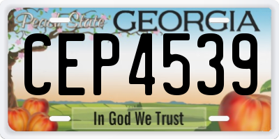 GA license plate CEP4539