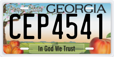 GA license plate CEP4541
