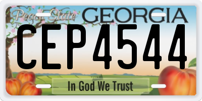 GA license plate CEP4544