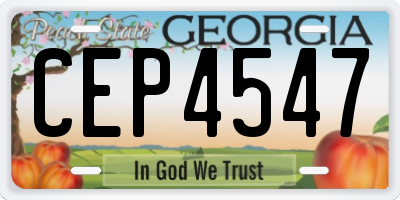 GA license plate CEP4547