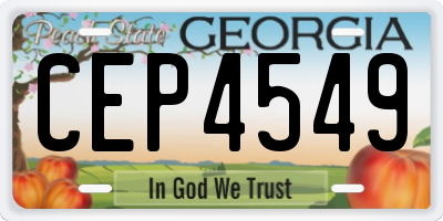 GA license plate CEP4549