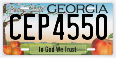 GA license plate CEP4550
