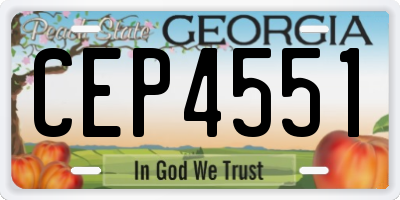 GA license plate CEP4551
