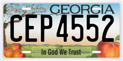 GA license plate CEP4552