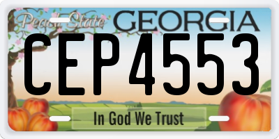 GA license plate CEP4553
