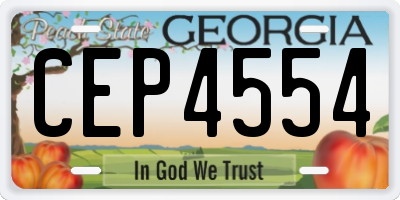 GA license plate CEP4554