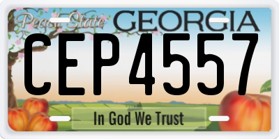 GA license plate CEP4557