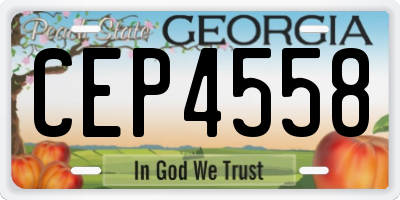 GA license plate CEP4558
