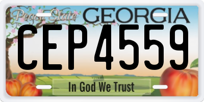 GA license plate CEP4559