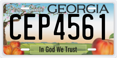 GA license plate CEP4561