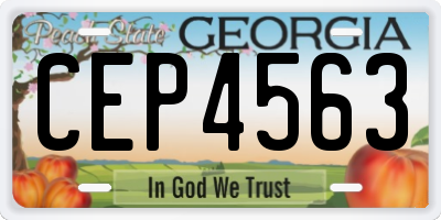 GA license plate CEP4563
