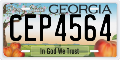 GA license plate CEP4564