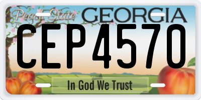 GA license plate CEP4570