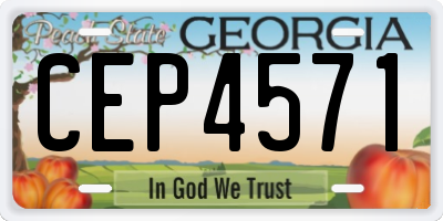 GA license plate CEP4571