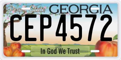 GA license plate CEP4572