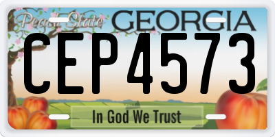 GA license plate CEP4573