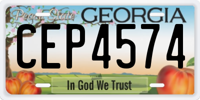 GA license plate CEP4574