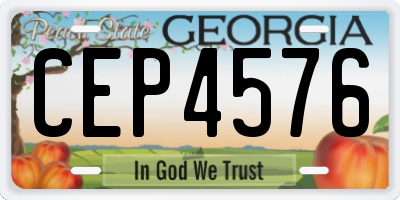 GA license plate CEP4576
