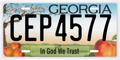 GA license plate CEP4577