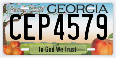 GA license plate CEP4579