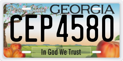 GA license plate CEP4580