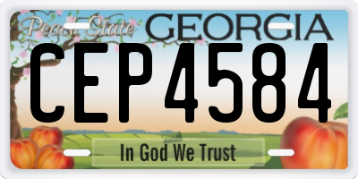 GA license plate CEP4584