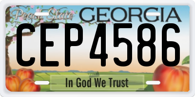 GA license plate CEP4586