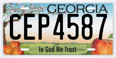 GA license plate CEP4587