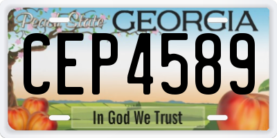 GA license plate CEP4589