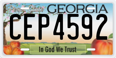 GA license plate CEP4592