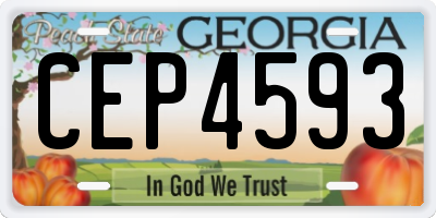 GA license plate CEP4593