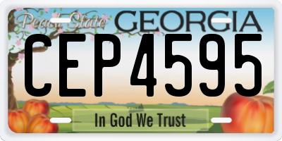 GA license plate CEP4595