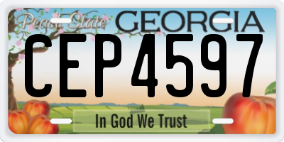GA license plate CEP4597