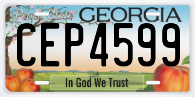GA license plate CEP4599