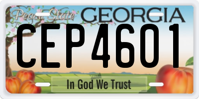 GA license plate CEP4601