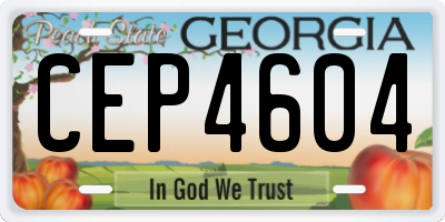 GA license plate CEP4604