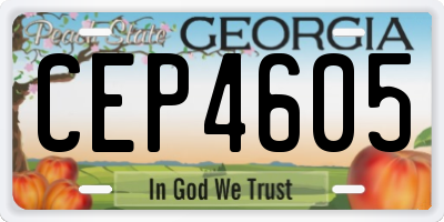 GA license plate CEP4605
