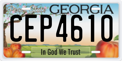 GA license plate CEP4610