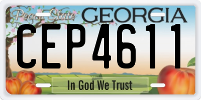 GA license plate CEP4611